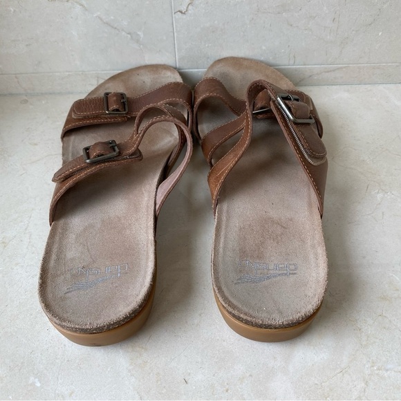 Dansko Rosie Waxy Burnished Leather Sandal Tan size 40 / US 9.5-10 - Picture 8 of 12